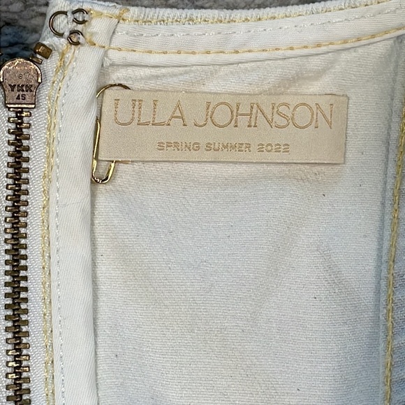 New Ulla Johnson Ames Denim Jean A Line Dress Whitewash Corset Style Sz 6 - Picture 10 of 15